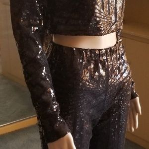 Black sequined set